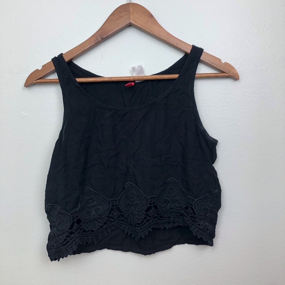 🌼H&M Black🖤 Cute Cropped Lacy Tank Top